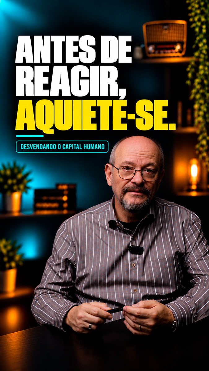 Capa de Reel com a chamada Antes de reagir, aquiete-se