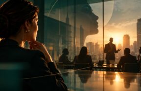 Executivos discutem a sucessão de liderança em reunião de conselho empresarial